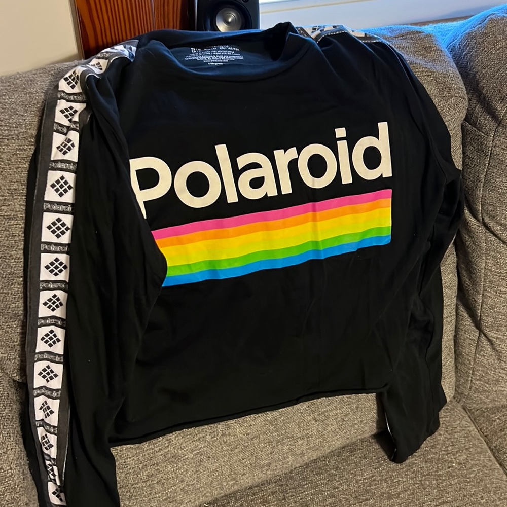 Polaroid Medium Black Crop top long sleeve shirt